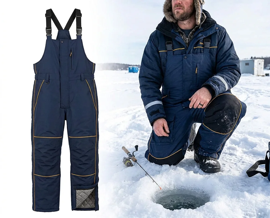Insulated fishing bibs for cold weather ice fishing and late-season boat anglers