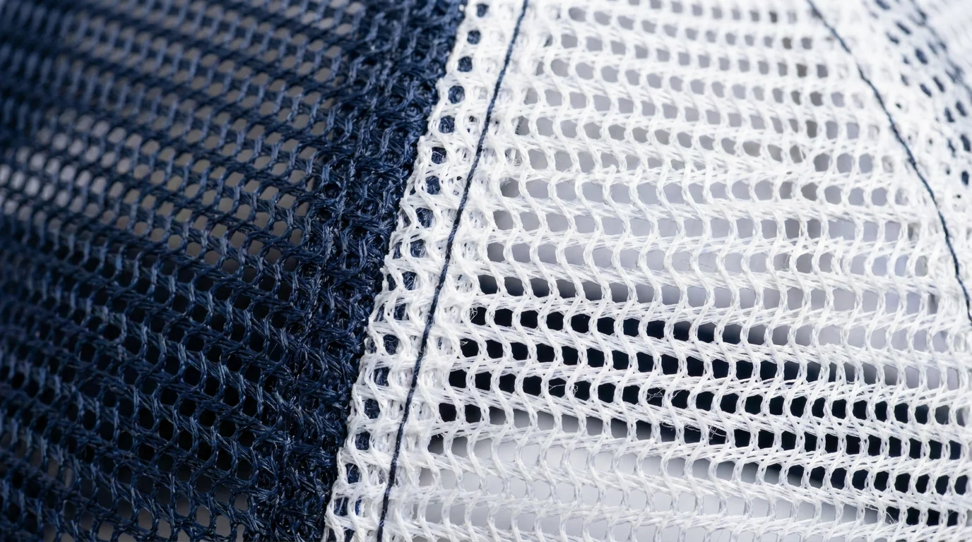 Breathable mesh panels on a fishing trucker hat
