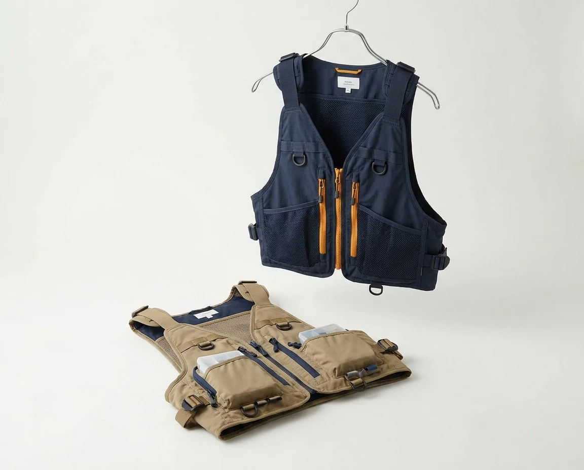 Lightweight kayak fishing vest category for tackle storage